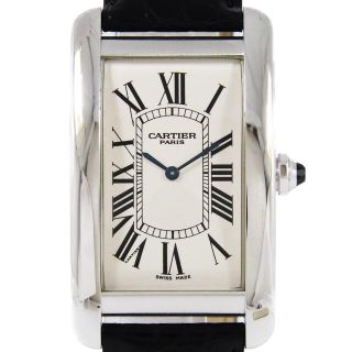 カルティエ(Cartier)のカルティエ タンクアメリカンLM CPCP PT W2604351 PT 手巻(腕時計(アナログ))