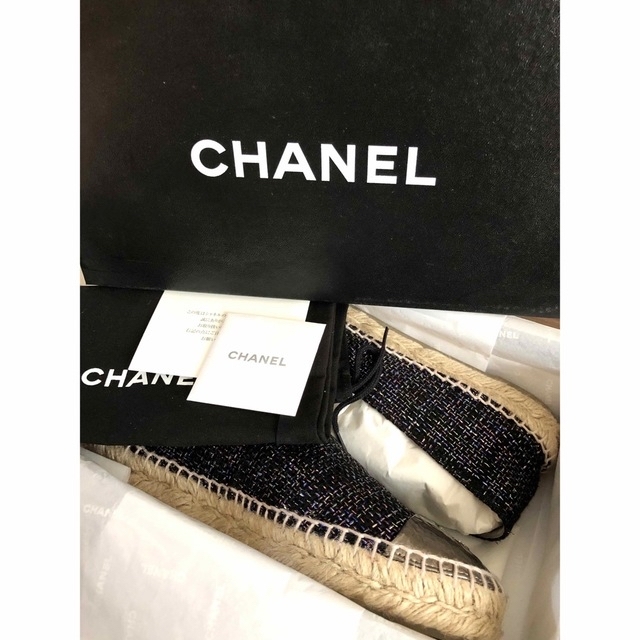 CHANEL　エスパドリーユ　シルバー　39