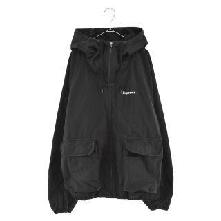 SUPREME シュプリーム 22SS Cotton Hooded Jacket コットン フーデッド ジャケットブラック ジップアップパーカー