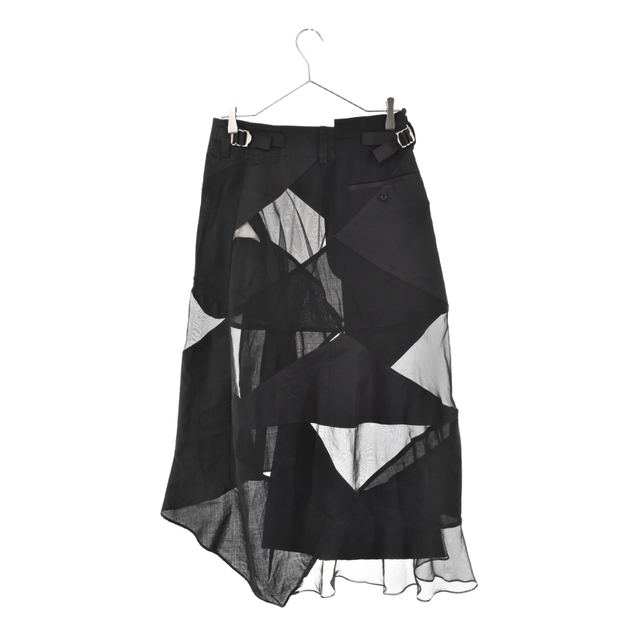 【新品】  sacai / サカイ | 2021SS | ×Hank Willis Thomas Archive Print Mix Skirt ハンクウィリストーマス アーカイブプリントミックススカート | 1 | ブラック | レディース