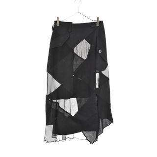 サカイ(sacai)のSacai サカイ 21SS ×Hank Willis Thomas Solid Mix Skirt ハンクウィリストーマス ドッキングスカート ブラック 21-05418 レディース(ロングスカート)