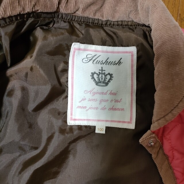 HusHush(ハッシュアッシュ)のハッシュアッシュ　ジャケットコート　ピンク　ハート キッズ/ベビー/マタニティのキッズ服女の子用(90cm~)(ジャケット/上着)の商品写真