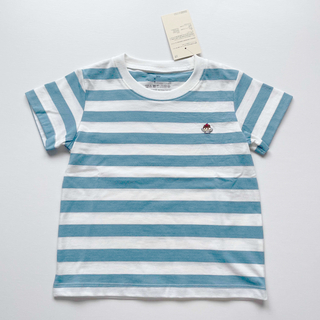 ムジルシリョウヒン(MUJI (無印良品))の無印良品　子供服　ボーダー半袖Tシャツ　刺繍　90(Tシャツ/カットソー)
