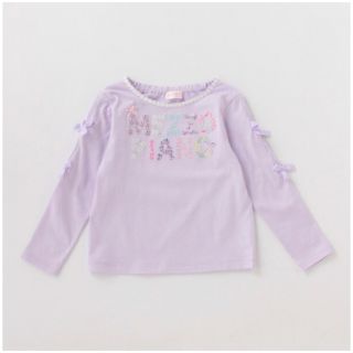 メゾピアノ(mezzo piano)の【専用】mezzo piano 花ロゴ袖リボンTシャツ 130 美品♡(Tシャツ/カットソー)