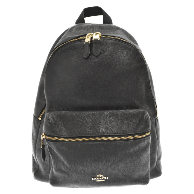 COACH コーチ Leather Backpack レザーバックパック ブラック ...