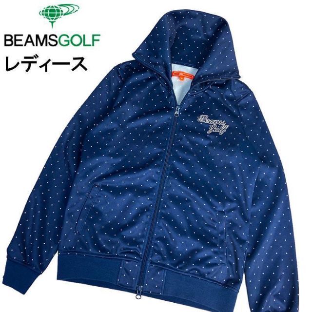 BEAMS GOLF ビームスゴルフ ジップジャケット ドット柄 ネイビー M