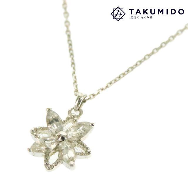 ヨンドシー フラワーネックレス 中古 K10 ホワイトゴールド 総重量約