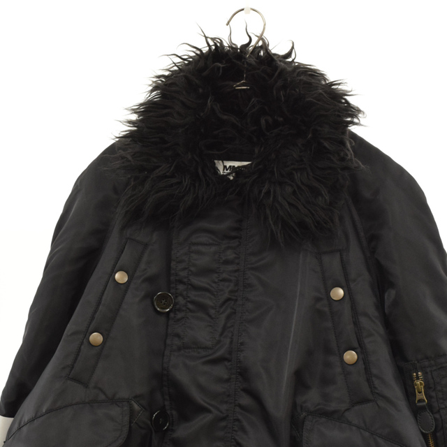 MM6(エムエムシックス)のMM6 Maison Margiela エムエムシックスメゾンマルジェラ 22AW Insulated Bomber Jacket エコファーカラー ボンバージャケット ブラック レディース S62AN0071 メンズのジャケット/アウター(フライトジャケット)の商品写真