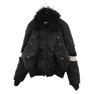 エムエムシックス(MM6)のMM6 Maison Margiela エムエムシックスメゾンマルジェラ 22AW Insulated Bomber Jacket エコファーカラー ボンバージャケット ブラック レディース S62AN0071(フライトジャケット)