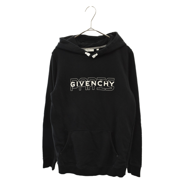 GIVENCHY ジバンシィ ロゴプリントフーディー ブラック プルオーバーパーカー キッズ H25206