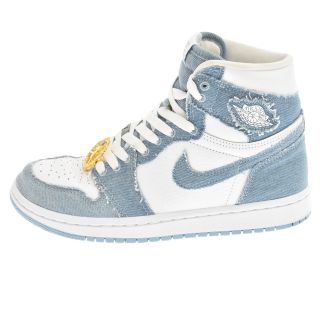 NIKE ナイキ WMNS AIR JORDAN 1 HIGH OG DENIM DM9036-104 ウィメンズ エアジョーダン1 ハイ OG デニム ハイカットスニーカー US10.5/27.5cm ホワイト/ブルー