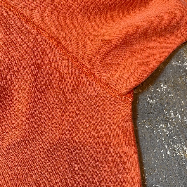 60s ヴィンテージスウェット 半袖 USA製 オレンジ 両面フロッキー
