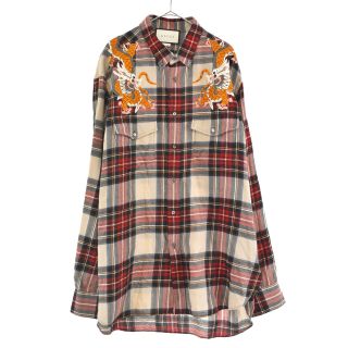 GUCCI グッチ 17AW ドラゴンエンブロイダリーウール長袖シャツ