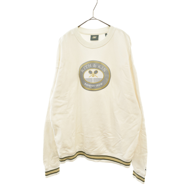 KITH キス ×Wilson Racquet Crewneck ロゴ刺繍クルーネックスウェット ホワイト