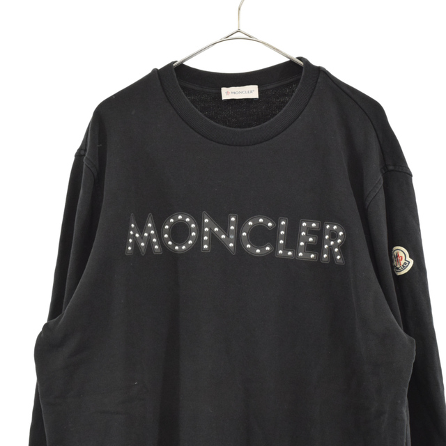 モンクレール MONCLER スタッズ ロゴ スウェットトレーナー ブラックXL