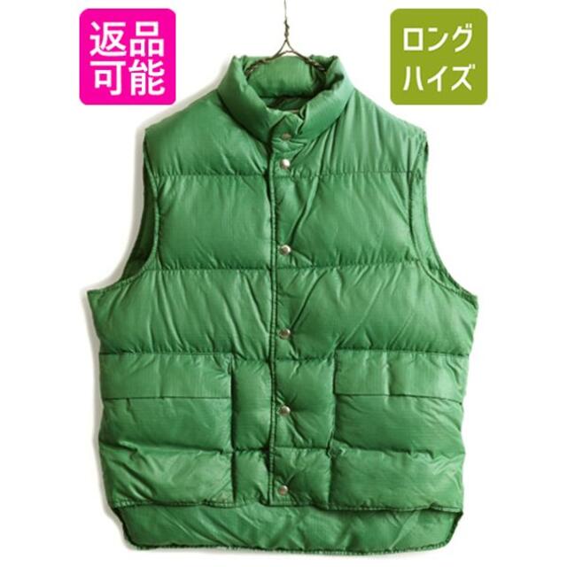 L.L.Bean - 70s 筆記体タグ エルエルビーン ナイロン ダウン ベスト M