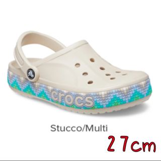 クロックス(crocs)の新品 27cm クロックス バヤバンド シェブロン バンド クロッグ スタッコ(サンダル)