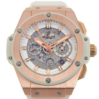 アザー(other)の【本物保証】 箱付 美品 ウブロ HUBLOT キングパワー ウニコ キングゴールド メンズ 自動巻 腕時計 HU701 OE 0128 GR(腕時計(アナログ))