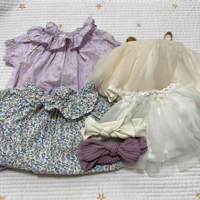 petit main(プティマイン)の女の子ベビー 70〜80cm ６点セット キッズ/ベビー/マタニティのベビー服(~85cm)(ロンパース)の商品写真