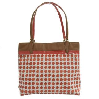 コーチ(COACH)の【本物保証】 コーチ COACH ペイントドット 水玉 トートバッグ 赤 白 茶 29432(トートバッグ)