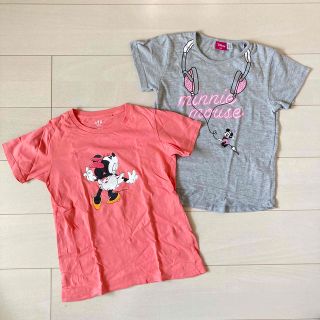 ユニクロ(UNIQLO)の【ユニクロ】他　キッズ　ディズニー　Tシャツ　２枚セット　ミニー　ピンク　140(Tシャツ/カットソー)