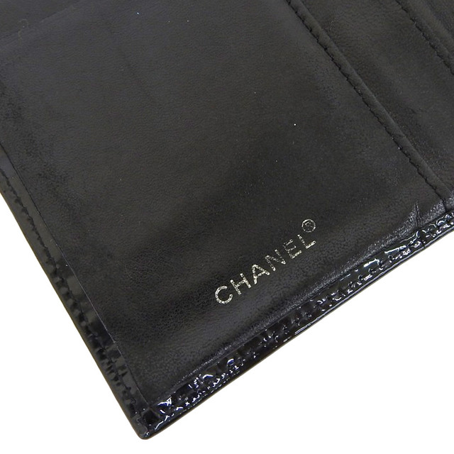 CHANEL(シャネル)の【本物保証】 シャネル CHANEL ココマーク 二つ折り 長財布 パテントレザー 黒 ブラック 6番台 レディースのファッション小物(財布)の商品写真