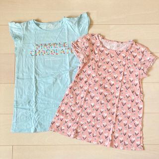 ユニクロ(UNIQLO)の【ユニクロ】キッズ　Tシャツ　２枚セット　ブルー　ピンク　マーブル　140①(Tシャツ/カットソー)