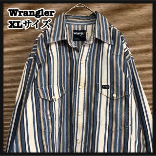 ラングラー(Wrangler)の【ラングラー】長袖シャツ　ストライプ　肉厚　ワンポイント　スナップボタン24(シャツ)