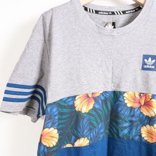 アディダス(adidas)のAdidas アディダス Ｔシャツ　グレー×青　XL(Tシャツ(半袖/袖なし))