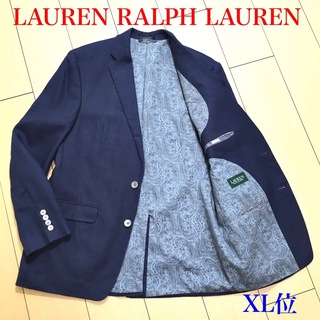 ラルフローレン(Ralph Lauren)の美品★ラルフローレン リネン100％ ジャケット 紺 春夏 XL位 A586(テーラードジャケット)