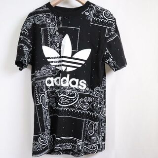 アディダス(adidas)のAdidas アディダス Ｔシャツ　黒×白　ロゴ　L(Tシャツ(半袖/袖なし))