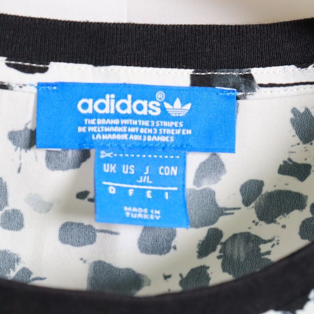 adidas(アディダス)のAdidas アディダス Ｔシャツ　黒×ヒョウ柄　L レディースのトップス(Tシャツ(半袖/袖なし))の商品写真