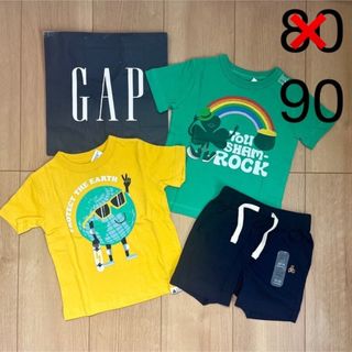 ベビーギャップ(babyGAP)の新品　baby gap 半袖　Tシャツ　パンツ　80 90 男の子　夏　半ズボン(Tシャツ/カットソー)