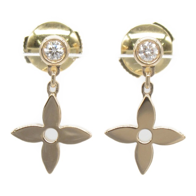 LOUIS VUITTON Earrings Idylle Blossom Diamond 750 K18 YG Yellow Gold Q96168