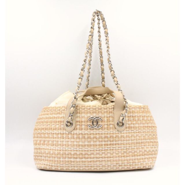 希少!CHANEL シャネル ココマーク カゴバッグ ストローバッグトート
