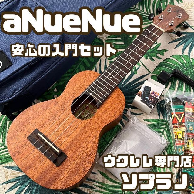 aNuenue U-1】マホガニー材・入門に最適なウクレレセット【ソプラノ】 買い保障できる 51.0%OFF