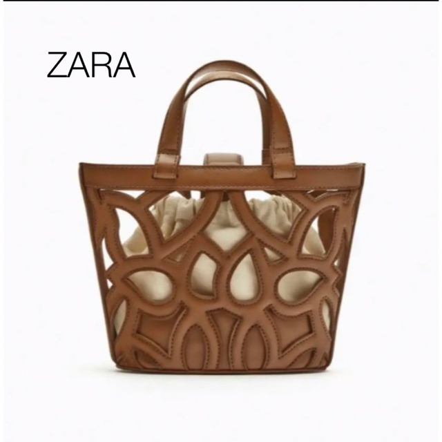ZARA 新品　カットワーク　ミニトートバッグ