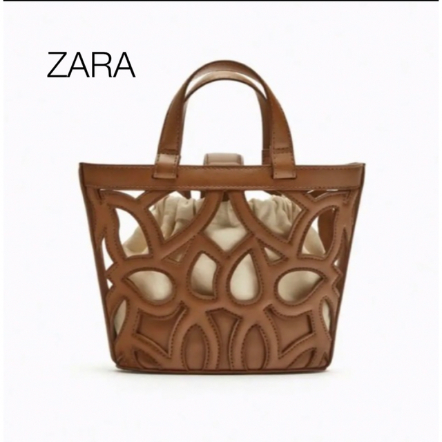 レディースZARA 新品　カットワーク　ミニトートバッグ