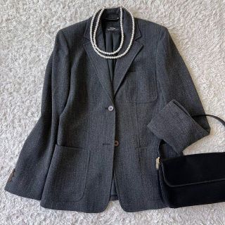 マックスマーラ(Max Mara)の極美品✨マックスマーラ ツイード テーラードジャケットストレッチ 女優襟 40(テーラードジャケット)