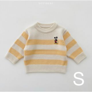 ディズニー(Disney)のoottbebe ミッキー ニット ボーダー イエロー S (ニット)