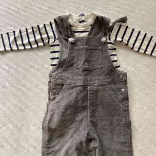 プチバトー(PETIT BATEAU)のyua様専用　プチバトー　ロンパース＆サロペットセット(ロンパース)