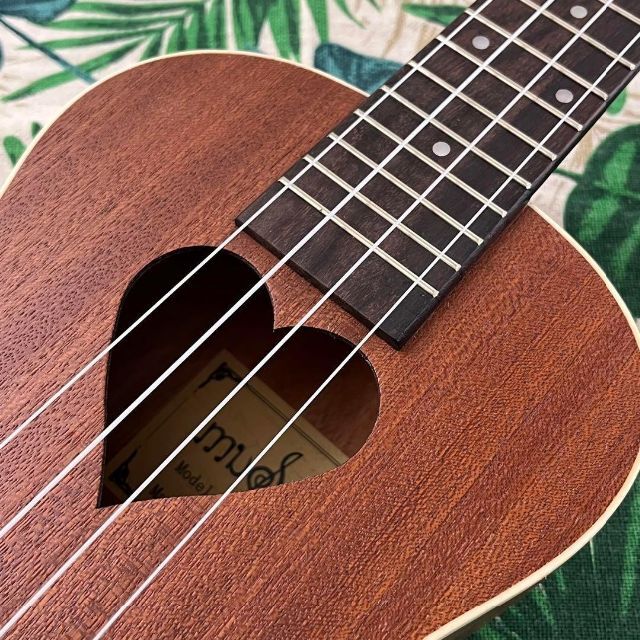 music ukulele】ハートが可愛いエレキ・コンサートウクレレ【セット