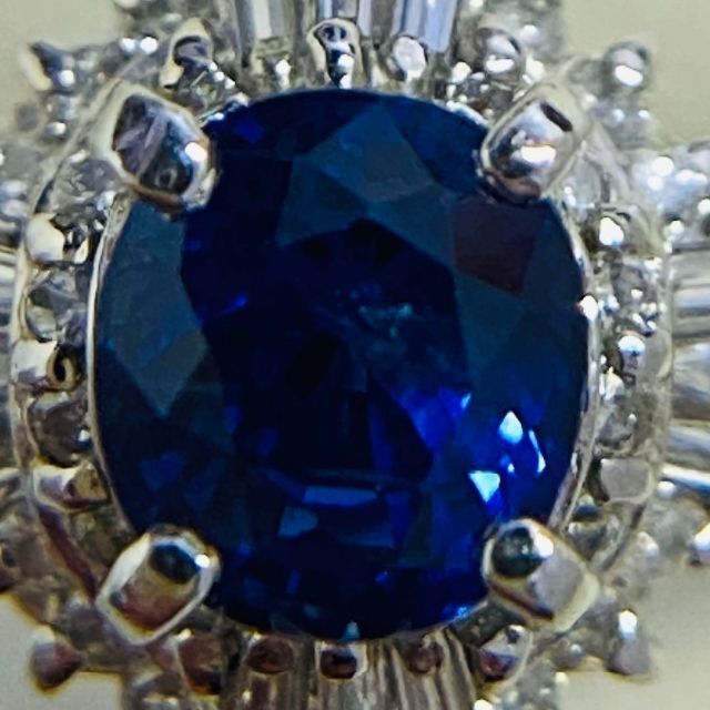 Pt900 天然サファイヤリング S1.08ct 鑑別書付き プラチナ 匿名配送