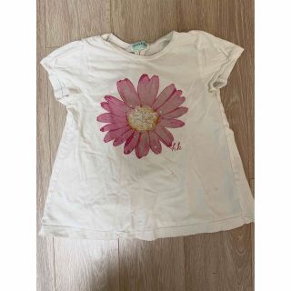 ハッカキッズ(hakka kids)のHAKKA KIDS ハッカキッズ  130 ラインストーン付 花柄Tシャツ 白(Tシャツ/カットソー)