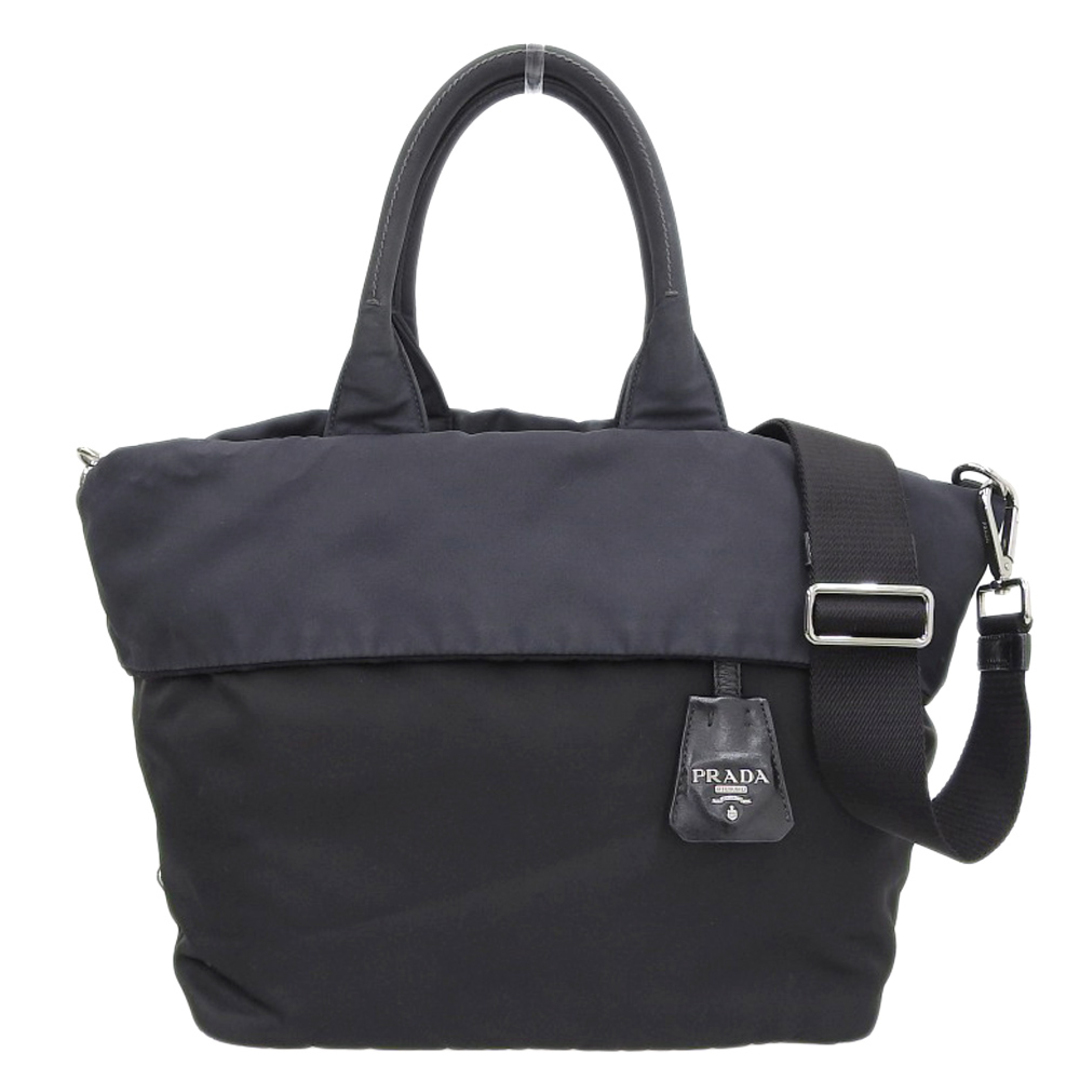 【本物保証】 プラダ PRADA リバーシブル 2WAY バッグ ナイロン ブラック ネイビー BR4521リバーシブル2WAYバッグ型番