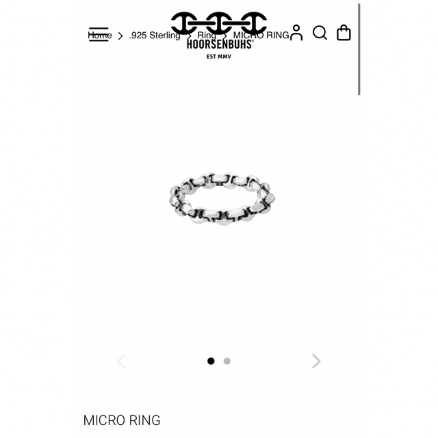 SR様 HOORSENBUHS 18K YG MICRO RING 18金  レディースのアクセサリー(リング(指輪))の商品写真