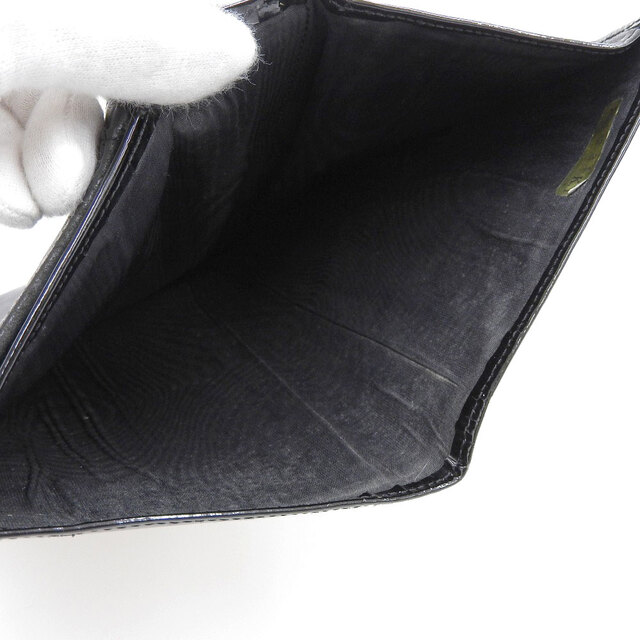 CHANEL(シャネル)の【本物保証】 シャネル CHANEL ココマーク 二つ折り 長財布 エナメル 黒 6番台 レディースのファッション小物(財布)の商品写真