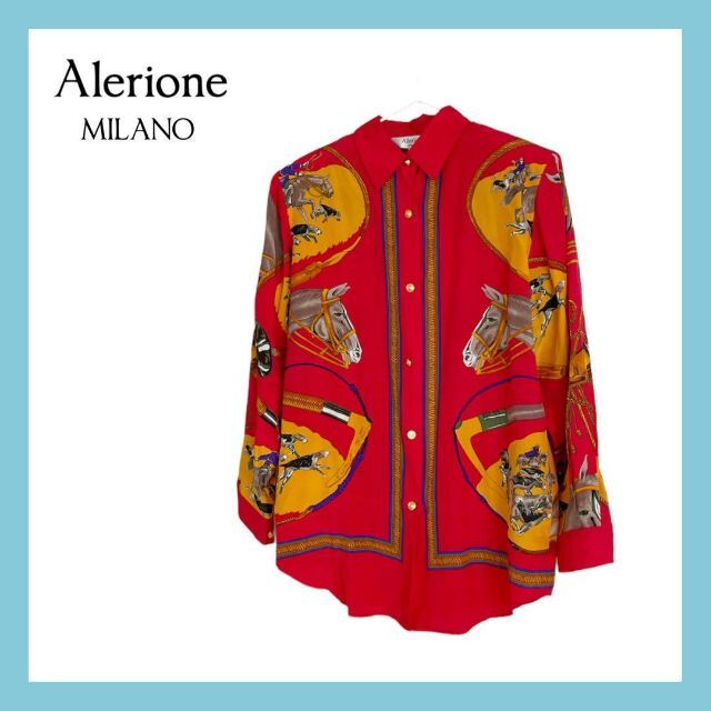 Alerione MILANO アレリオンミラノ 長袖 シャツ 40 レッド 赤