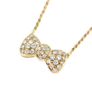 【本物保証】 新品同様 リボン ネックレス K18YG メレダイヤモンド ノーブランド No brand 【本物保証】 新品同様 リボン ネックレス K18YG メレダイヤモンド ノーブランド No brand