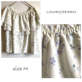 ローリーズファーム(LOWRYS FARM)のlowrys farm 花柄カットソー アイボリー(Tシャツ(半袖/袖なし))